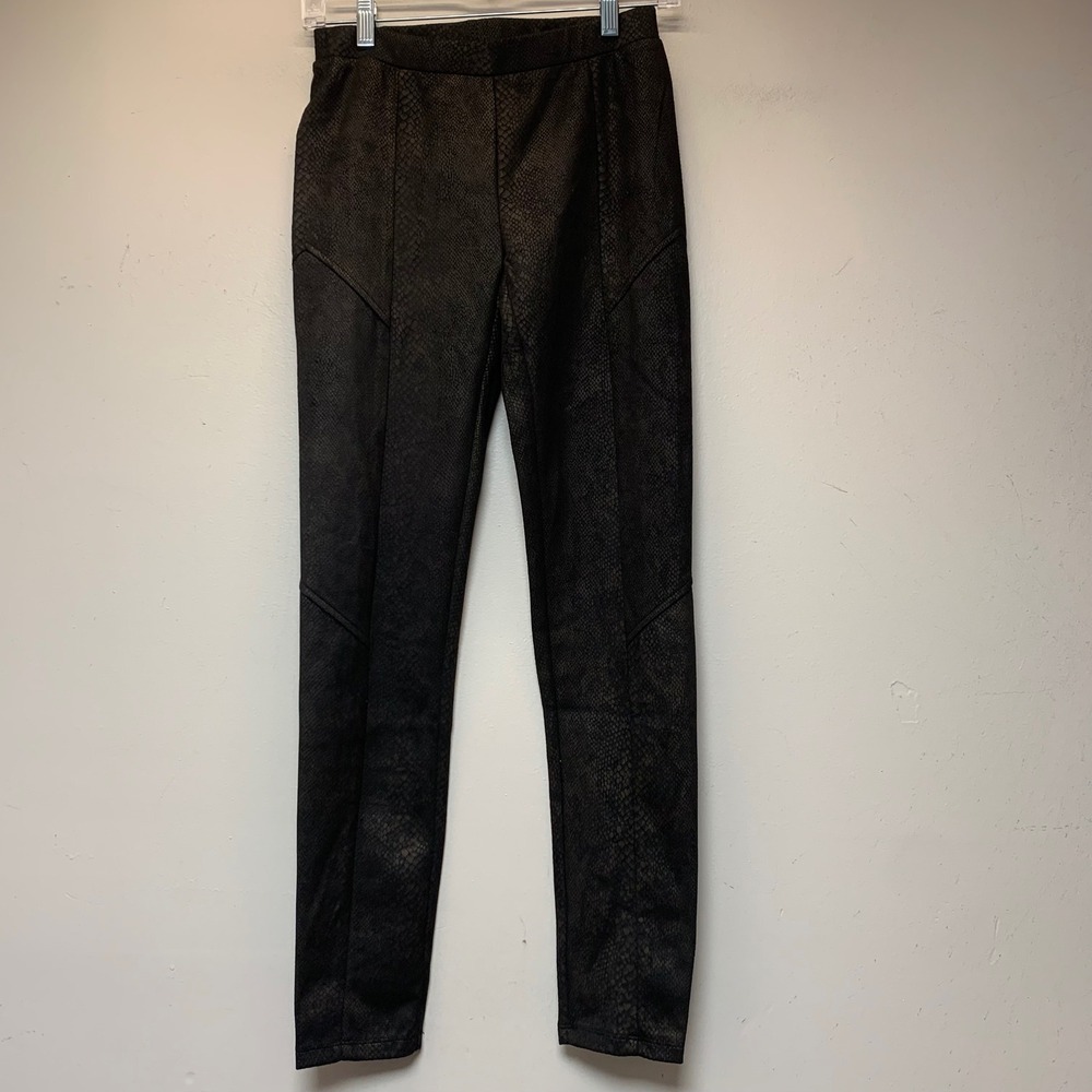 Fate Leggings Womens Small Black Excellent Snakeskin Faux Leather Moto Skinny